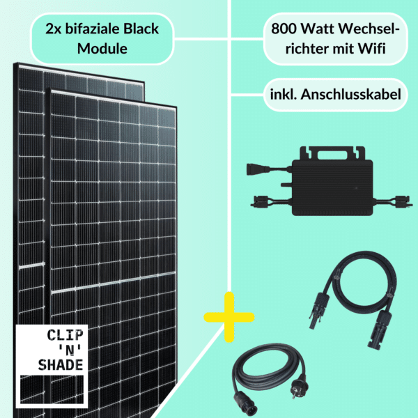 800W Balkonkraftwerk Set aus Würzburg. 860Wp Modulleistung mit 800W Hoymiles Wechselrichter inkl. Wifi.