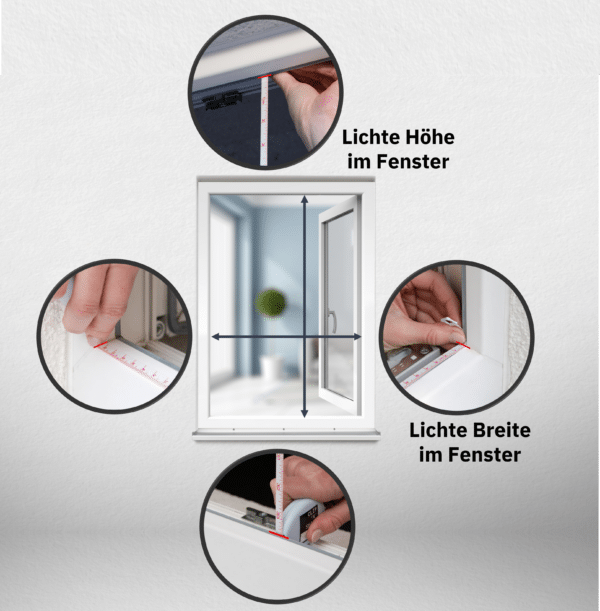 Position the measuring tape correctly for the insect screen roller blind without drilling.