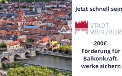 200€ de subvention pour les centrales électriques de balcon à Würzburg
