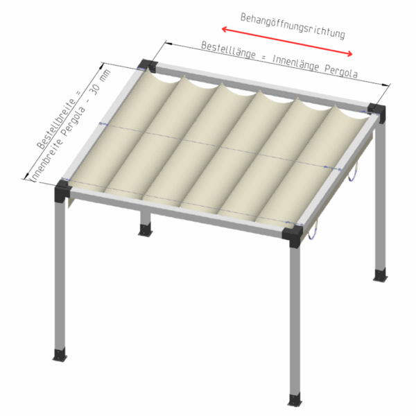 Technische Zeichnung Faltmarkise